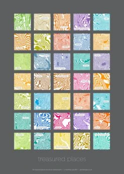 Park Designs - Treasured Places 35 Contour Print (on Grey) -Kitchenware Store CRTreasPlaces35 50 702021Gsmll