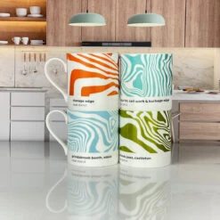 Peak District - Contour Mugs Set Of 4 - #01