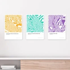 Peak District 01 - Set Of 3 - A3 Contour Range Prints