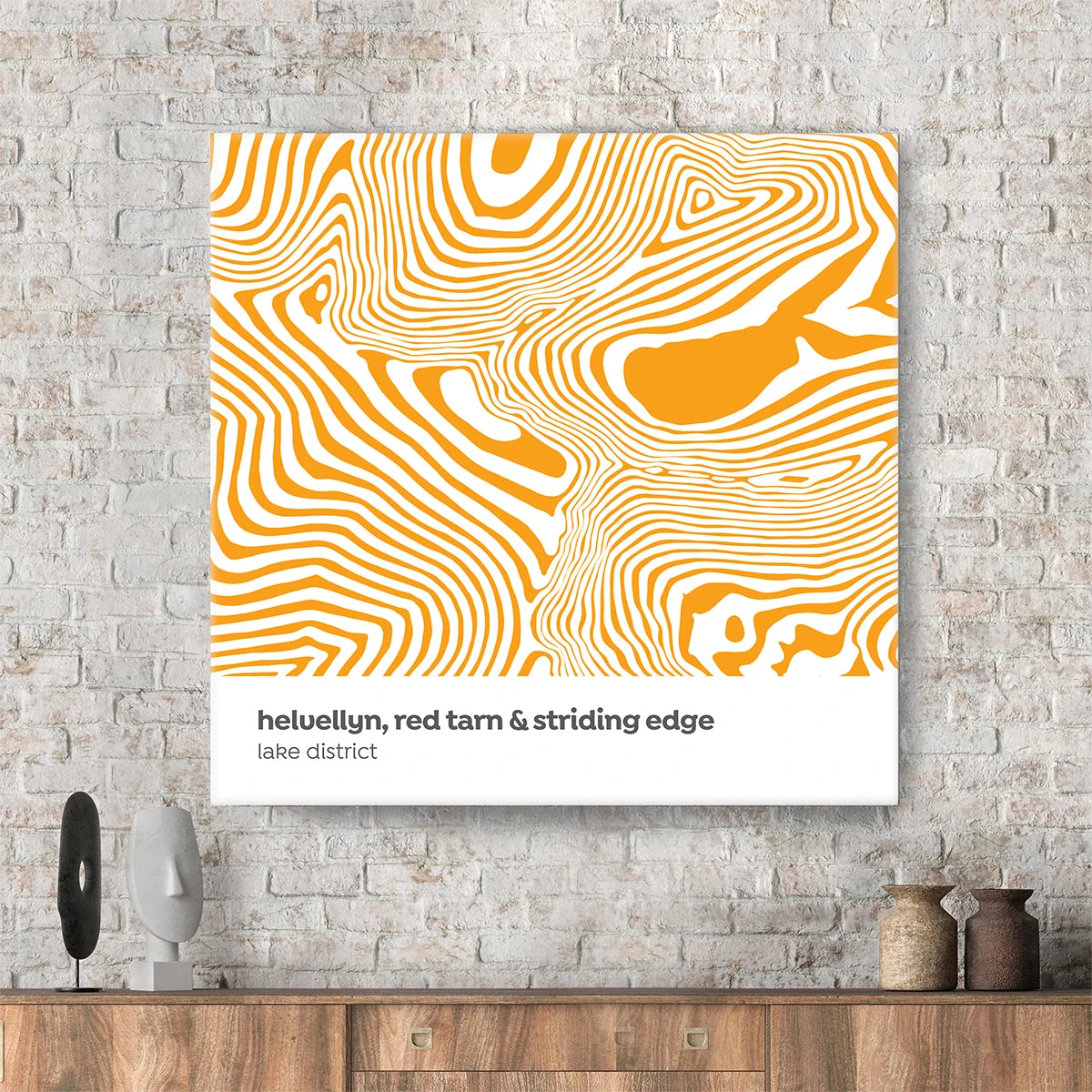 Helvellyn, Red Tarn & Striding Edge - Lake District Contour Canvas 2 Helvellyn, Red Tarn & Striding Edge - Lake District Contour Canvas - Image 2