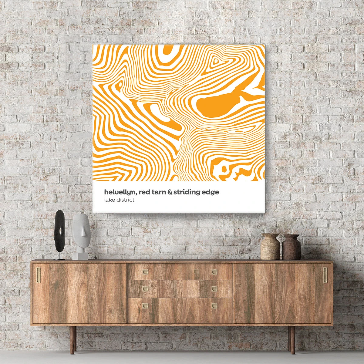 Helvellyn, Red Tarn & Striding Edge - Lake District Contour Canvas 1 Helvellyn, Red Tarn & Striding Edge - Lake District Contour Canvas