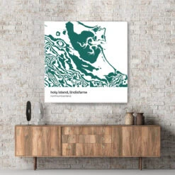 Holy Island, Lindisfarne - Northumberland Contour Canvas