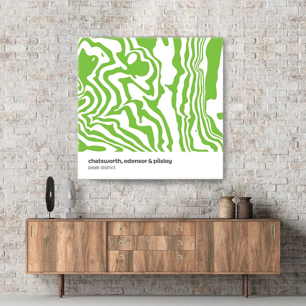 Chatsworth, Edensor & Pilsley - Peak District - Contour Range Canvas 1 Chatsworth, Edensor & Pilsley - Peak District - Contour Range Canvas