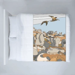 Peak District - Kinder Scout Curlews & The Woolpacks - Fleece Blanket