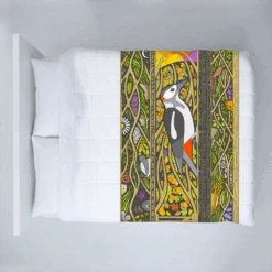 A Walk In The Park - Woodpecker - Fleece Blanket