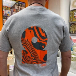 Stanage Pole Contour Design T Shirt Grey