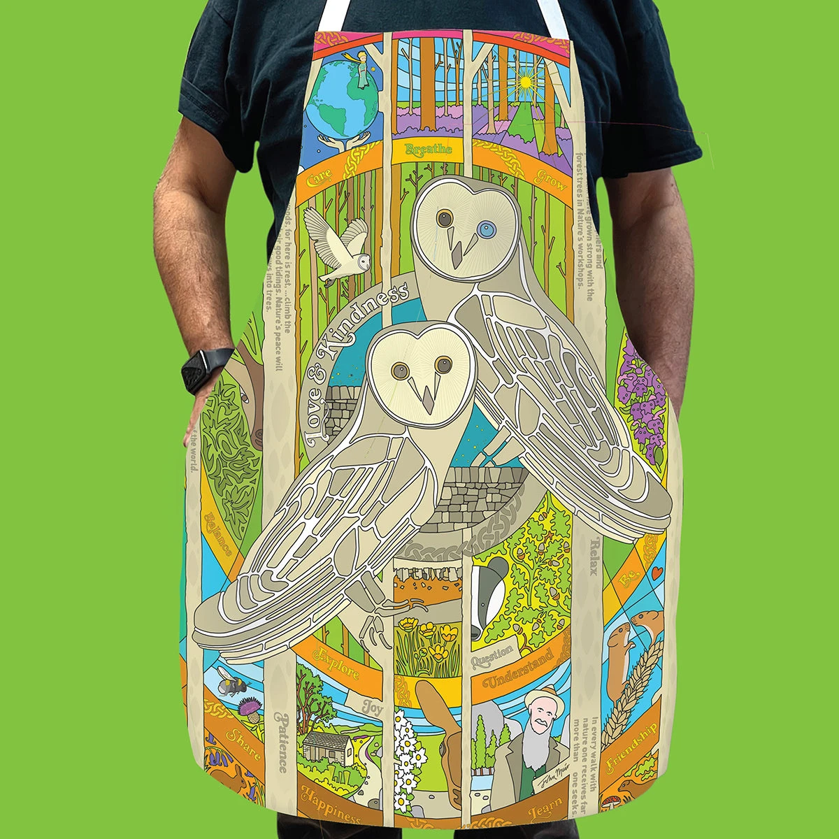 Wisdom Of The Woods - Love Nature - Cotton Apron 2 Wisdom Of The Woods - Love Nature - Cotton Apron - Image 2