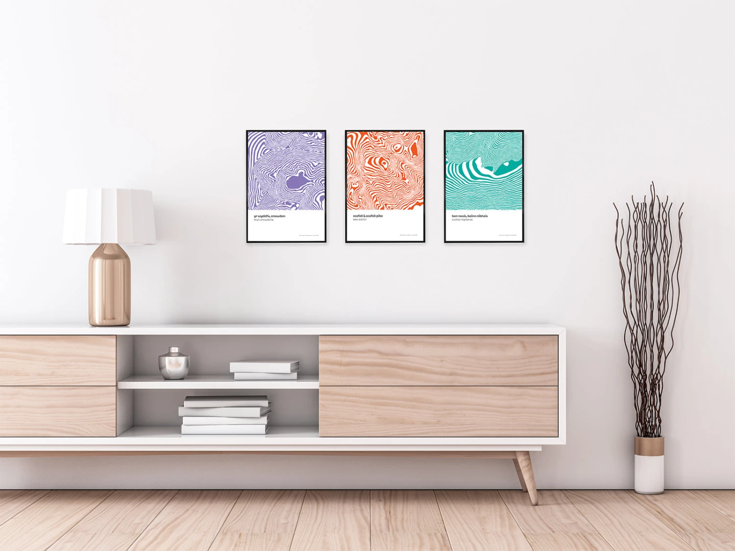 Three Peaks Of Britain - Set Of 3 A3 Prints - Contour Range Prints 3 Three Peaks Of Britain - Set Of 3 A3 Prints - Contour Range Prints - Image 3