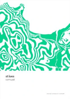 St. Ives, Cornwall Contour Range Print -Kitchenware Store PDCRCornwallStIves2021small