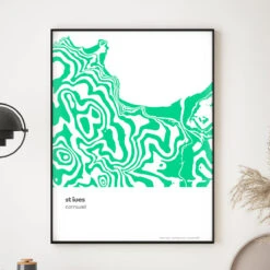 St. Ives, Cornwall Contour Range Print