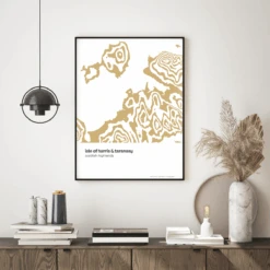 Isle Of Harris & Taransay - Scottish Highlands - Contour Print