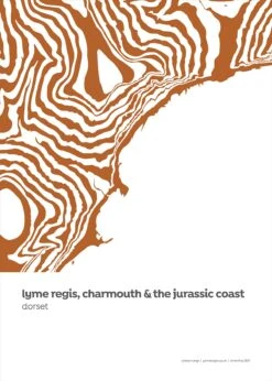 Lyme Regis & The Jurassic Coast - Contour Range Print -Kitchenware Store PDCRLymeRegisJurassicCoast2021small
