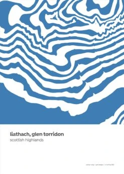 Liathach, Glen Torridon - Scottish Highlands Contour Print -Kitchenware Store PDCRScotLiathachTorridonsmll
