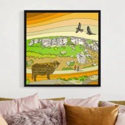 Burbage North & Ring Ouzels - Peak District Print -Kitchenware Store PDD Burbage Idyll Square smll