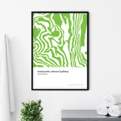 Chatsworth, Edensor & Pilsley Peak District Contour Print