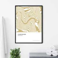 Cressbrook Dale Peak District Contour Print