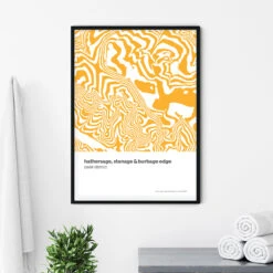Hathersage, Stanage And Burbage Edge Peak District Contour Print