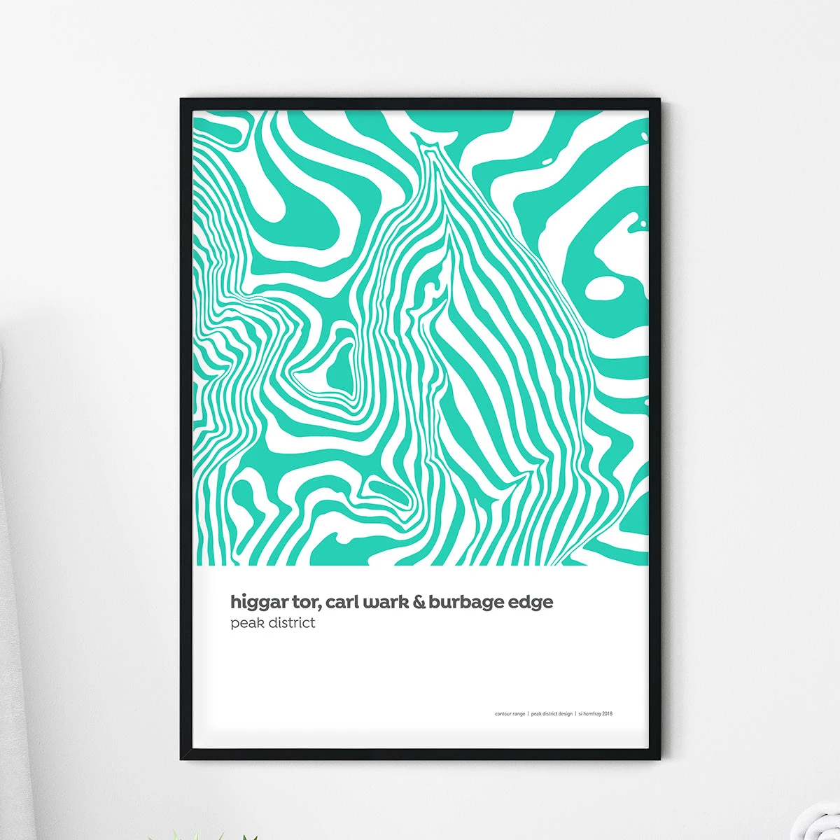 Higgar Tor, Carl Wark & Burbage Edge Peak District Contour Print 2 Higgar Tor, Carl Wark & Burbage Edge Peak District Contour Print - Image 2