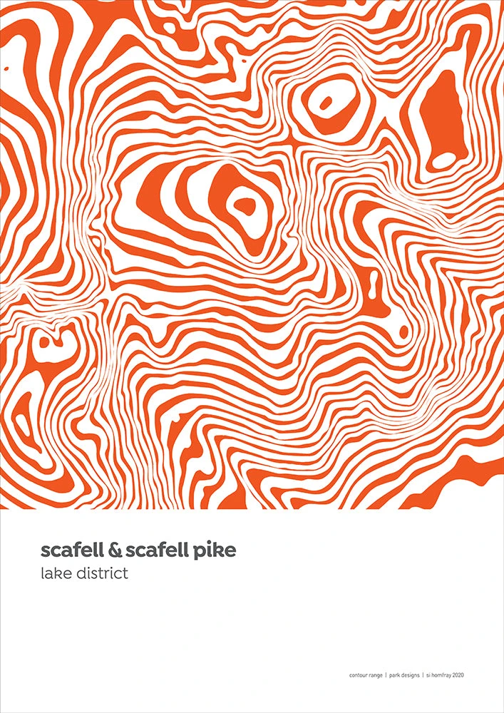 Three Peaks Of Britain - Set Of 3 A3 Prints - Contour Range Prints 5 Three Peaks Of Britain - Set Of 3 A3 Prints - Contour Range Prints - Image 5