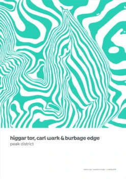 Peak District 01 - Set Of 3 - A3 Contour Range Prints -Kitchenware Store PDDContourArtPDHiggarTor CarlWark BurbageEdgergbA3