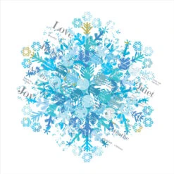 Christmas Cards - Iconic - Super Snowflake & Red Deer - Set Of 8 -Kitchenware Store PDDSnowflakeandWordsSmall