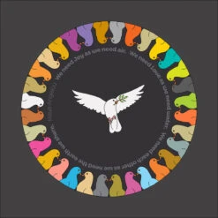 Peace, Love & Each Other - G - Maya Angelou - Fine Art Print -Kitchenware Store PDDovesCircularBLACKsmallweb