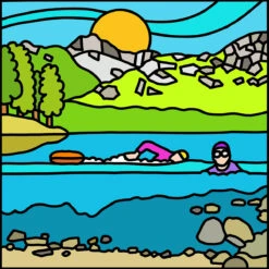 Wild Swimming - Blea Tarn - Lake District - Mini Fine Art Print -Kitchenware Store PDLDIdyllBleaTarnv3.0 Small