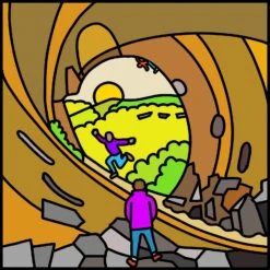 Thors Cave - Peak District - Mini Fine Art Print -Kitchenware Store PDThorsCave210cmsq