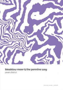 Bleaklow Moor & The Pennine Way, Peak District Contour Print -Kitchenware Store PD CR Bleaklow The Pennine Way smll