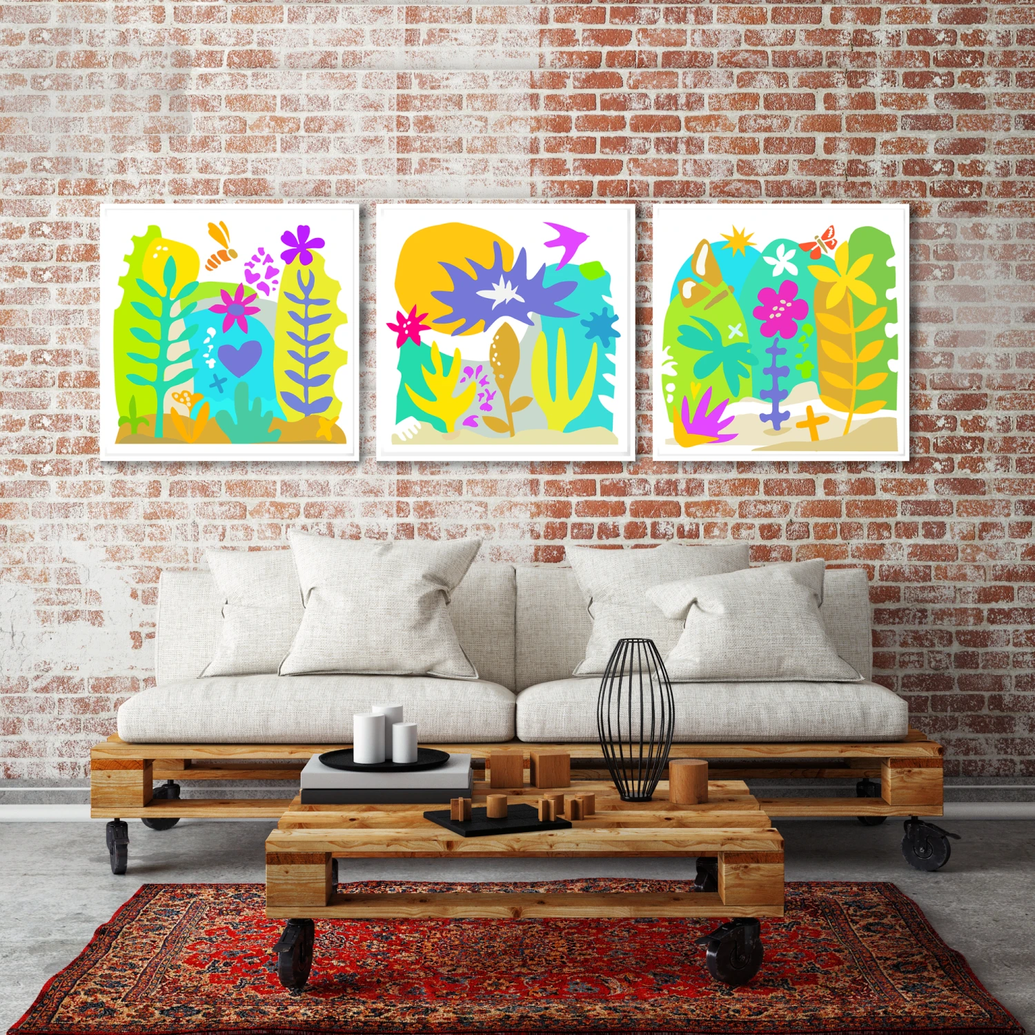 Hay Meadow Tryptych Set - Love Nature - Fine Art Prints 2 Hay Meadow Tryptych Set - Love Nature - Fine Art Prints - Image 2