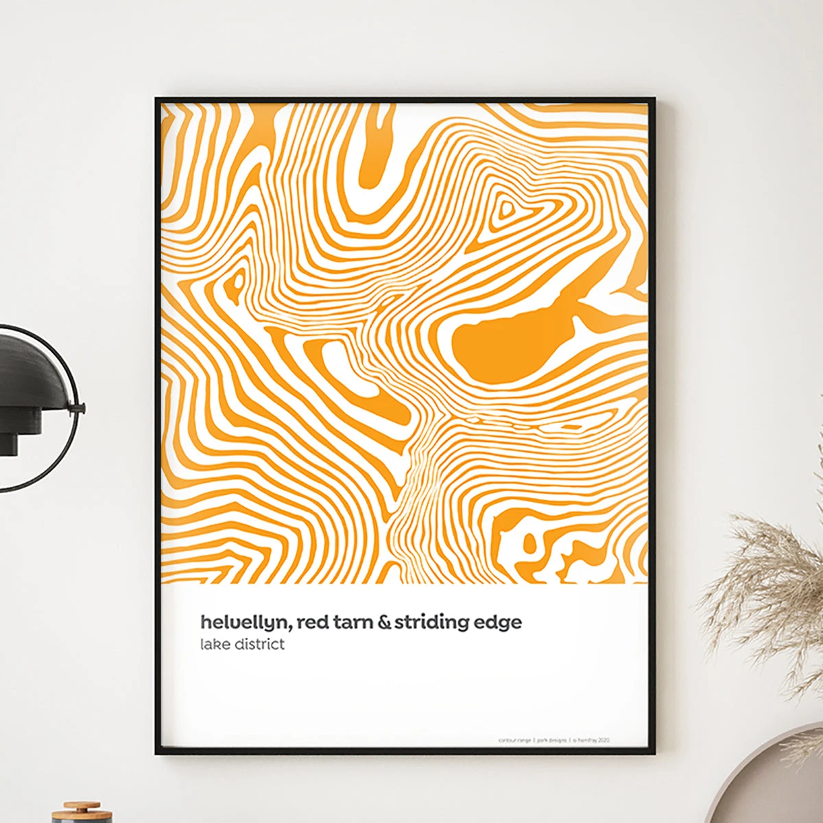 Helvellyn, Red Tarn & Striding Edge - Lake District Contour Print 2 Helvellyn, Red Tarn & Striding Edge - Lake District Contour Print - Image 2