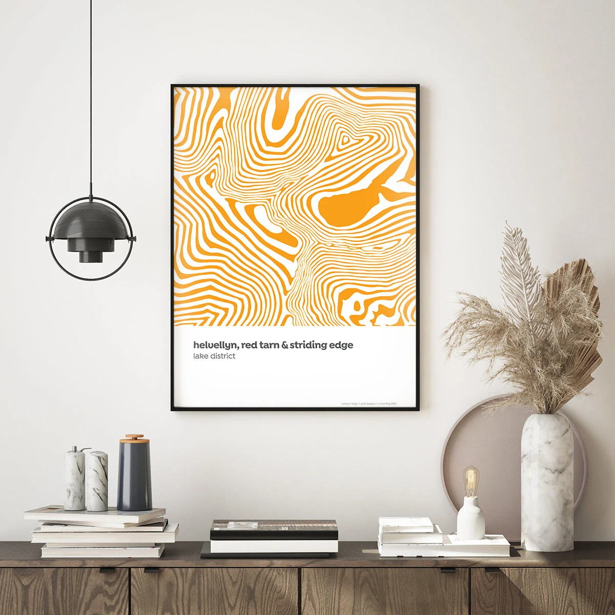 Helvellyn, Red Tarn & Striding Edge - Lake District Contour Print 1 Helvellyn, Red Tarn & Striding Edge - Lake District Contour Print