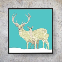 Red Deer Family Values - Fine Art Print