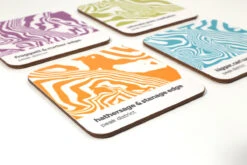 Peak District Contour Design – Coaster Set 01 -Kitchenware Store Peak District Contour Range Coasters 04