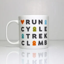 Fine Bone China Pint Mug - Run Cycle Trek Climb - Always Moving