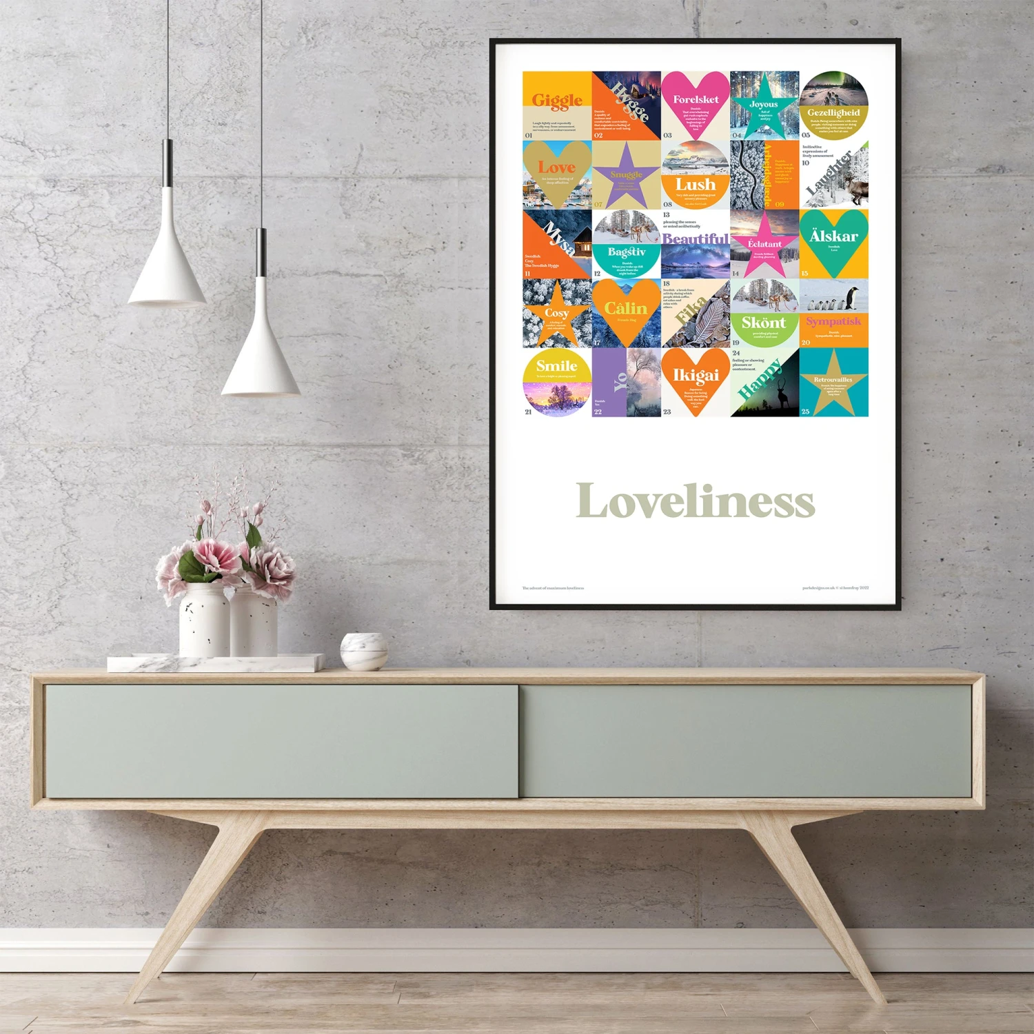 Loveliness - 25 Words - Wellbeing - Fine Art Print 2 Loveliness - 25 Words - Wellbeing - Fine Art Print - Image 2