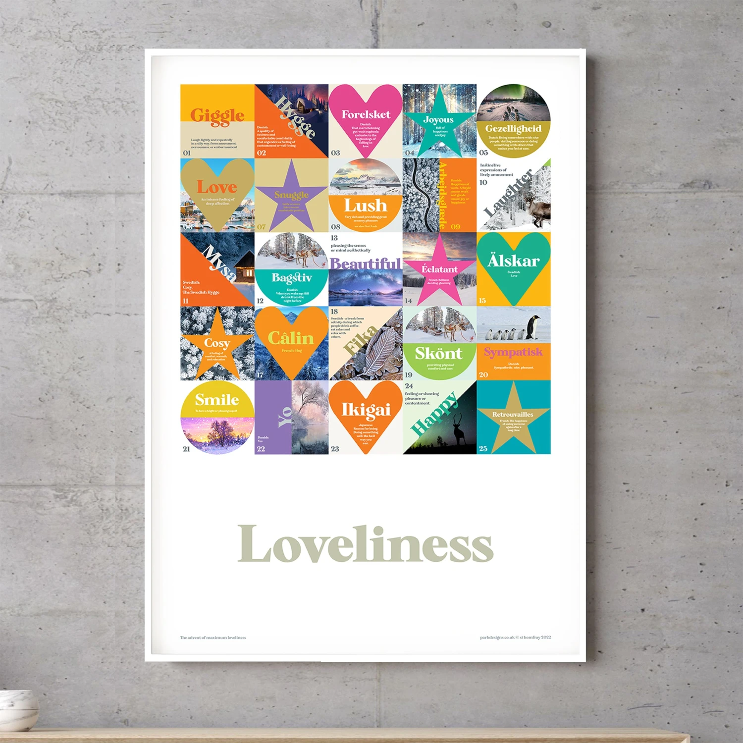 Loveliness - 25 Words - Wellbeing - Fine Art Print 1 Loveliness - 25 Words - Wellbeing - Fine Art Print
